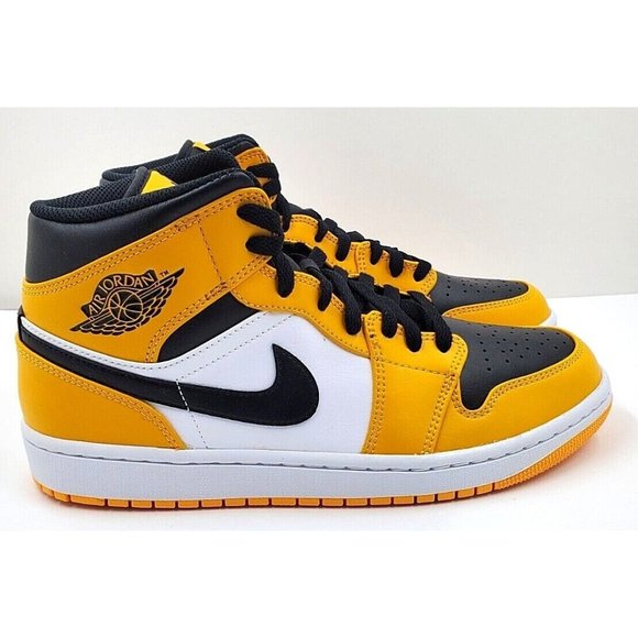 Nike Air Jordan 1 Mid Taxi Black Yellow 554724-701 Men\'s main image 4